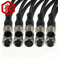 Connecteur M12 métallique à 3, 4, 5, 6 broches avec câble Canbus et surmoulage M12