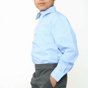 Conjunto de Uniforme Escolar de Alta Calidad para Niños con Camisa de Manga Larga y Pantalones Rectos para Uso Diario Académico, Poliéster/Algodón - Product Image 2