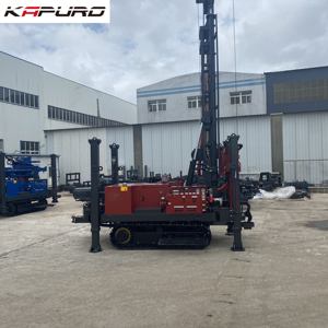 Depth 200m Bohr anlage für den Wasser brunnen abbau auf der hydraulischen Mini-Bohrloch bohrmaschine von Crawler - Product Image 1
