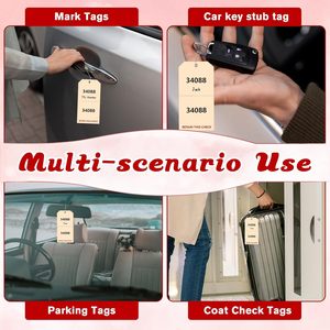 Etiquetas de validación de estacionamiento con contrapapel a juego, boletos de guardarropa con cable, duplicados, permisos de estacionamiento numerados consecutivamente - Product Image 3