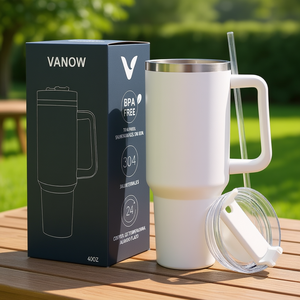 Tazza Termica VANOW in Acciaio Inox 40oz, Isolamento Sottovuoto con Cannuccia, Bicchiere da Viaggio - Product Image 2