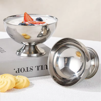 Bol en acier inoxydable de qualité alimentaire au design moderne et minimaliste pour dessert, gâteau, fraise, usage créatif et décoratif, vaisselle d'exportation