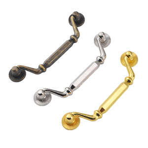 Chinese Style Zinc Alloy Drawer <b>Handles</b> 92mm Hole Spacing Antique Bronze Gold Silver Cabinet <b>Door</b> <b>Pulls</b> - Product Image 5