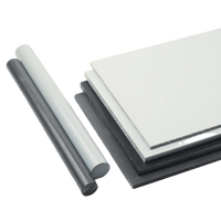 Plaques et tiges isolantes en PVC sur mesure, gris clair/gris foncé, blanc, tiges solides en plastique pour usinage, barres en plastique PVC