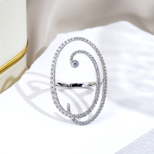 Anillo de Plata 925 con Moissanita Messi Jewelry MSR-1873, Anillo de Moda con Micro Pavé, Diseño Elegante para Fiesta - Product Image 1