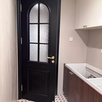 Porte en bois massif de style français sur mesure, peinte au four, insonorisée, anti-bruit, résistante à l'humidité pour chambre, salle de bain, hôtel, villa