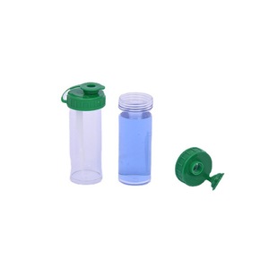 Vaso de Muestra para la Recolección de Orina y Heces, 15 ml, Plástico con Tapa Verde, Marca Seeking Excellence - Product Image 1