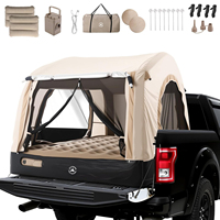 Tente gonflable pour camionnette et matelas pneumatique avec pompe intégrée et oreillers – Tente gonflable pour camionnettes – Voyage en plein air