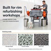 Machine à polir les jantes vibratoire avec cuve de 760 mm pour l'aluminium, le polissage miroir des moyeux de voiture, le débavurage et la rénovation en atelier