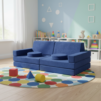 Modulares Kinder-Spielsofa Konvertierbares Schaumstoff-Sofa-Set Hochdichte Weiche Mikro-Velours CertiPUR-US für Spielzimmer Schlafzimmer OEM Großhandel
