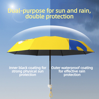 Parapluie de poche portable personnalisé en usine, 8 baleines, 5 plis, en vinyle anti-UV, avec motif de dessin animé mignon et sangle en silicone, pour femmes, filles, garçons, enfants, cadeau de voyage
