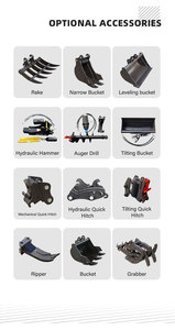 หัวคีบไฮดรอลิกสำหรับรถขุด 9 ตัน รับน้ำหนัก 420 กก. ผลิตในจีน สำหรับรถขุด Rhinoceros รวมชิ้นส่วนมอเตอร์หลัก - Product Image 2