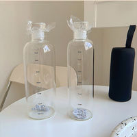 Bouteille d'eau en plastique transparent à échelle de temps, vente chaude, 500 ml, 750 ml, bouteille d'eau simple et esthétique pour jus, lait, thé