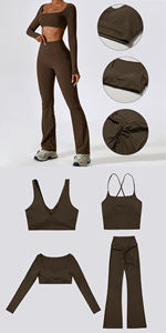 Ropa Deportiva Personalizada de Fábrica, Ropa de Gimnasio, Ropa Deportiva Activa, Conjunto de Pantalones de Cintura Alta y Sujetador Deportivo para Yoga, Ropa de Yoga para Mujer - Product Image 2