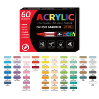 Marqueurs acryliques liquides Guangna 8101, lot de 24, anti-dessèchement, pour étudiants, DIY, stylos à dessin sans pression