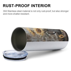 Stainless Steel Tumbler 20oz Vacuum <b>Insulated</b> Custom Sunflower Design Travel <b>Mug</b> - Product Image 6