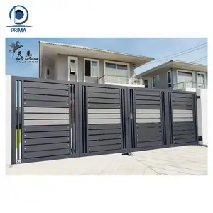 Prima Modern ana giriş alüminyum Panel elektrikli otomatik katlanır kapılar çit tasarım ev Villa açık alüminyum kapı