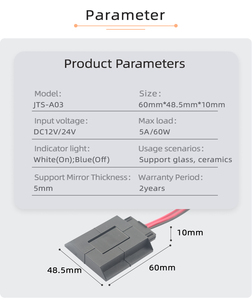 Interruptor de Sensor táctil de atenuación de un botón para luz de espejo, DC12V, 5A, 60W, gran oferta, 2 unidades, 2017 - Product Image 2