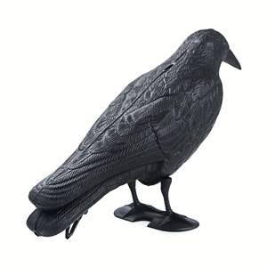 Corvi Neri con Piume Realistiche per Halloween, Decorazione Simulazione Uccelli Neri con Piume Vere per Interni ed Esterni - Product Image 2