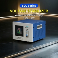 Estabilizador de Voltaje Monofásico Totalmente Automático (SVC) 5Kva/2000Kva, Entrada CA 80-250V, Salida 220V 3 KVA 50/60Hz, Bobina de Cobre Puro