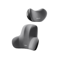 Ensemble ergonomique de coussins de soutien lombaire et cervical en mousse à mémoire de forme, tissé en polyester, lavable, pour voiture, bureau, voyage, OEM ODM