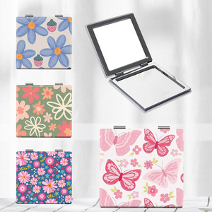 Vente en gros directe : <span class=keywords><strong>Miroir</strong></span> de poche portable mignon à motif floral et papillon pour femmes et filles, petit <span class=keywords><strong>miroir</strong></span> de voyage pour retouches, cadeau - Product Image 1