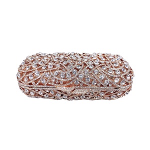 Women Dazzling Gemstone <b>Clutch</b> Purse Rhinestones Formal Evening Bag 3D Wedding Handbag with Detachable Chain - Product Image 6
