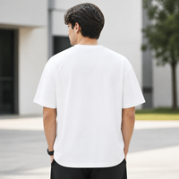Kaos Pria Oversize 200GSM Katun Bordir Chenille Aplikasi OEM Pakaian Tim Kampus