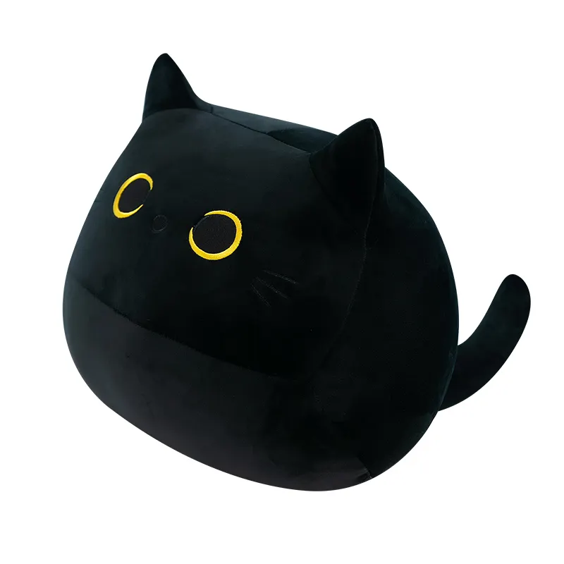 New cute cat plush toys soft body pillow doll black cat doll sleeping comfort doll birthday gift wholesale