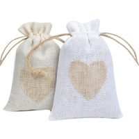 10*14CM haute qualité nouveau lin cordon sac couleur naturelle amour lin cordon sac mariage retour cadeau emballage sac