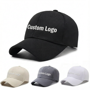 Casquette de baseball brodée avec logo personnalisé, 6 panneaux, réglable, unisexe, en coton, couleur unie, coupe décontractée pour adultes - Product Image 1