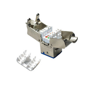 Ethernet RJ 45 ổ cắm 180 độ mạng cat6 cat6A <span class=keywords><strong>toolless</strong></span> mô-đun 8P8C <span class=keywords><strong>RJ45</strong></span> nội tuyến Coupler <span class=keywords><strong>Keystone</strong></span> jack - Product Image 2