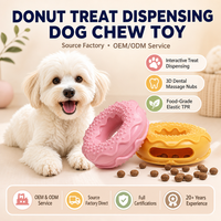 Jouet à mâcher en TPR en forme de donut pour chien, creux, résistant aux morsures, pour petits chiens, vente en gros