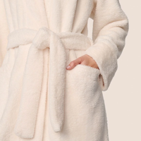 Peignoir de bain d'hôtel de luxe personnalisé, blanc, rose, en microfibre de cachemire, long peignoir de spa pour hommes et femmes, doublure en peluche, thermique, doux, absorbant, uni
