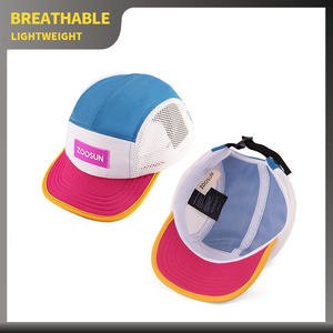 Cappello da Corsa Leggero e Traspirante a 5 Pannelli Personalizzato con Visiera Flessibile ad Asciugatura Rapida <span class=keywords><strong>in</strong></span> Poliestere, Berretto da Maratona <span class=keywords><strong>in</strong></span> Rete - Product Image 2