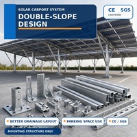 Système de montage de carport solaire à double emplacement, structure en acier galvanisé à chaud en alliage zinc-aluminium-magnésium, garantie 25 ans