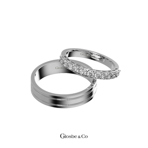 Glosbe & Co Ensemble de bagues de mariage classiques unisexes en or moissanite de luxe - Modèle NCKC07 Liaison éternelle - Ver 2 - Product Image 3