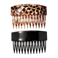 Peignes à cheveux latéraux de style chinois, accessoires pour cheveux en plastique imitation écaille de tortue pour femmes