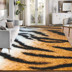 Tapis rectangulaire Temu à imprimé léopard, moderne, résistant aux taches, pour salon, design en velours cristal et fourrure, hiver 2025 - Product Image 1