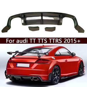 Diffuseur de pare-chocs arrière en fibre de carbone véritable, séparateurs arrière, lèvre de spoiler pour <span class=keywords><strong>Audi</strong></span> <span class=keywords><strong>TT</strong></span> TTS TTRS Mk3 2015-2019, kit carrosserie - Product Image 1