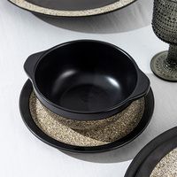 Assiettes brunes pour la maison OEM Mugs en céramique personnalisés Glaze Porcelaine Ustensiles de cuisine Assiette Plat Bol Service de table Luxe