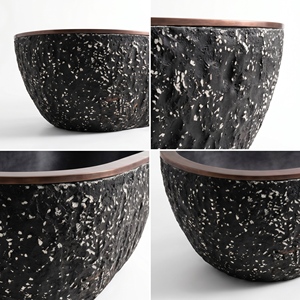 อ่างอาบน้ำรูปวงรีสั่งทำพิเศษสุดหรูหราทันสมัย ลายหยกหมึก ลายภาพวาดหมึก แบบตั้งพื้น สำหรับแช่ตัวในห้องน้ำ วิลล่า โรงแรม บ้าน - Product Image 3