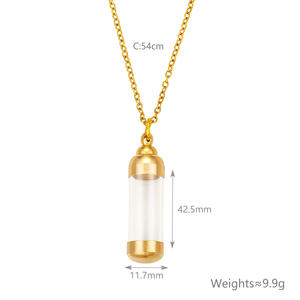 Collar con Colgante de Urna Funeraria Personalizada y Moderna, Tipo Botella de Perfume, Abrible, de Acero Inoxidable Chapado en Oro, Recuerdo Conmemorativo - Product Image 5