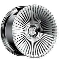 Jantes de voiture de course multi-rayons 7.5J 16 pouces 10mm en alliage chromé, roues de remplacement 5x100 PCD