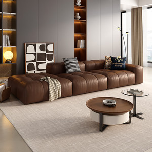 Sofá <span class=keywords><strong>en</strong></span> Forma de <span class=keywords><strong>L</strong></span> de Cuero Genuino al por Mayor, Sofás de Alta Calidad para Sala de Estar, Sofá Moderno y Relajante - Product Image 2
