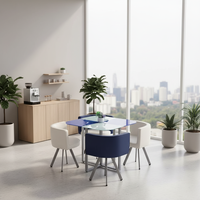 Großhandel Hochwertige Runde Esszimmer-Sets 1 Tisch 4 Stühle Viersitzer Wohn-Esszimmer Moderne Kleine Esszimmer-Sets