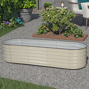 Kit di Vasi Letto Rialzato Moderno da Giardino in Metallo di Alta Qualità Grande/Piccolo con Rivestimento per Decorazione Esterna Casa Fai da Te Vivaio Vaso per Fiori e Piante - Product Image 4