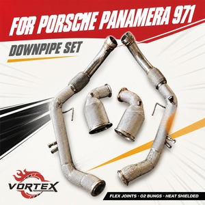 ท่อลงสแตนเลส Vortex สำหรับ Porsche Panamera 971 2.9T 4.0T ปี 2017-2023 พร้อมแผ่นกันความร้อน ช่องเซ็นเซอร์ เชื่อมแบบ TIG - Product Image 1