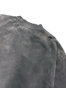 เสื้อยืดสตรีทแวร์สั่งทำพิเศษ ผ้าฝ้าย 100% พิมพ์ลาย DTG สไตล์วินเทจ แขนเสื้อแบบดิสเทรส สำหรับผู้ชาย - Product Image 2