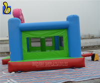 Château gonflable commercial en PVC 0,5 mm, thème cochon rose, château gonflable de dessin animé